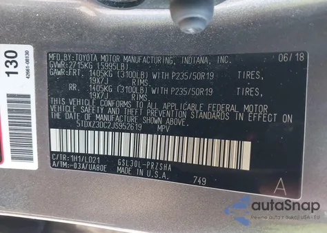 2018 Toyota Sienna Se 8 Passenger from USA, damaged, VIN 5TDXZ3DC2JS952619